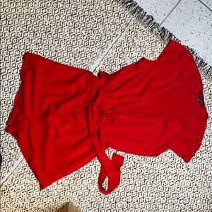 Cute red romper with belt